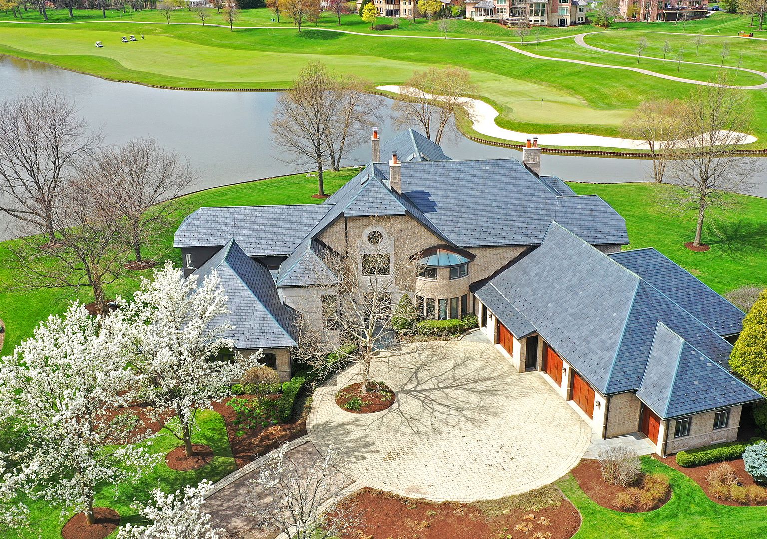 Aerial exterior, North Barrington custom home