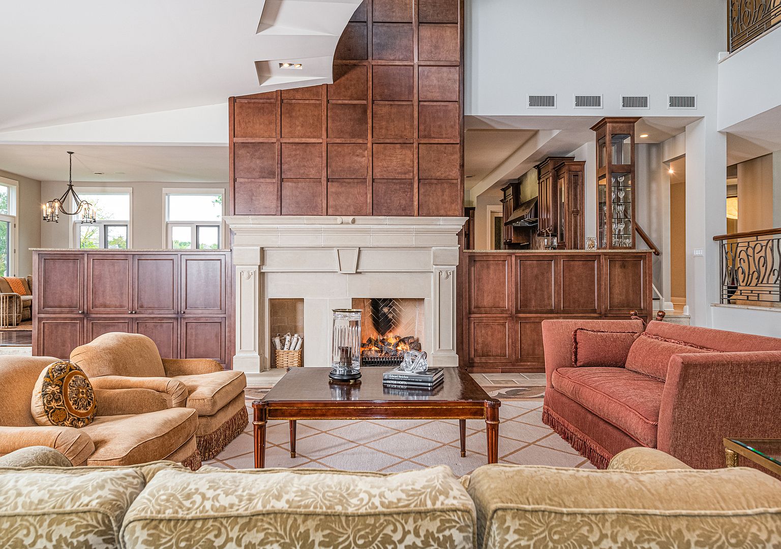 Great room, North Barrington custom home