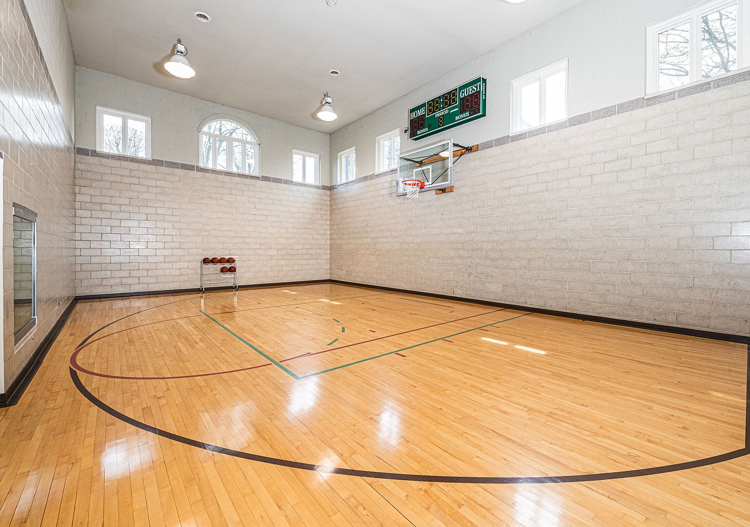 Indoor sport court, North Barrington custom home