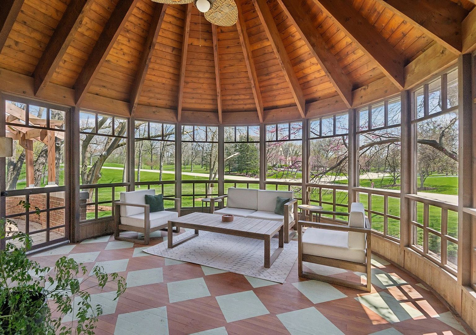Screened porch, North Barrington custom home